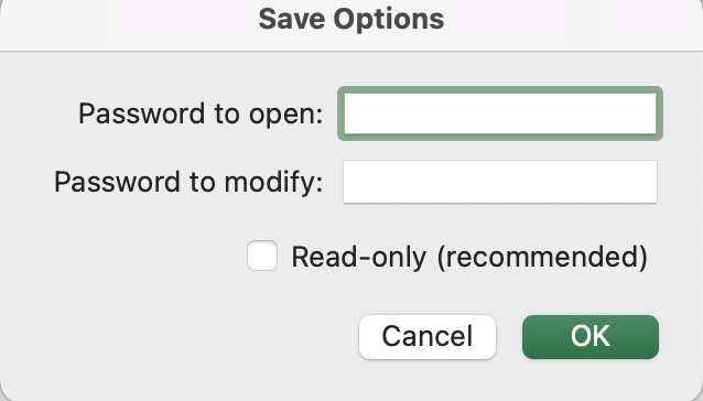 Save Excel on Mac