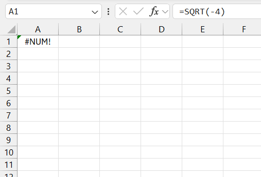 Square Root of a Negative Number