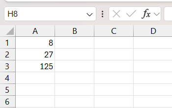 Cube Root Function in Excel
