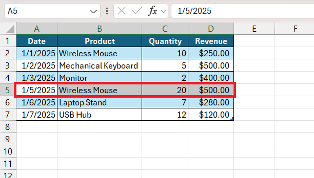 How to Add a Row in Excel