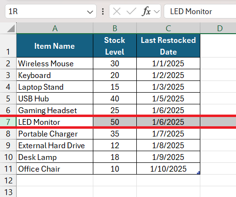 How to Add a Row in Excel
