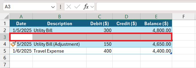 How to Add a Row in Excel