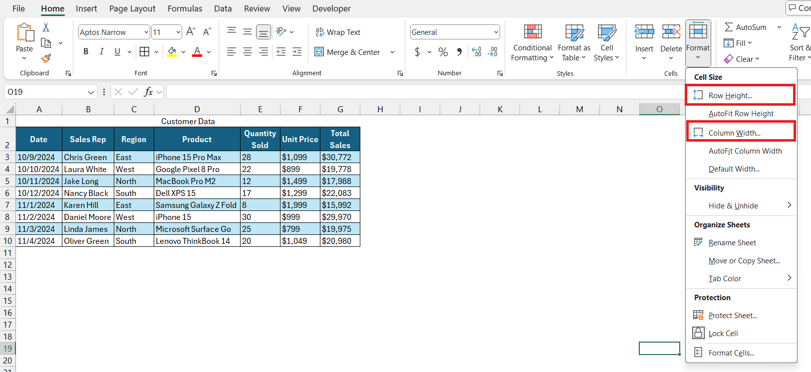 How to Center Values in Excel Table