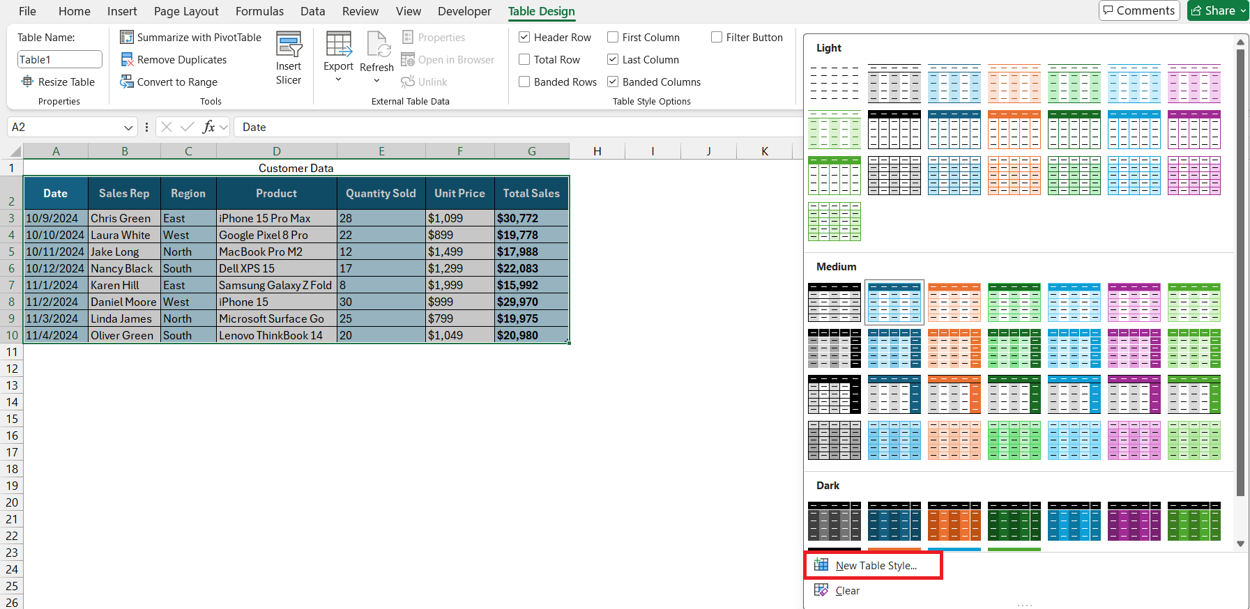 How to Center Values in Excel Table