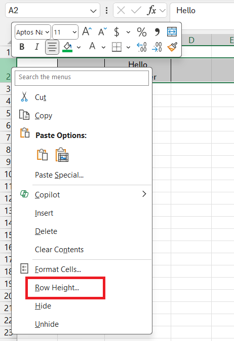 Carriage Return in Excel