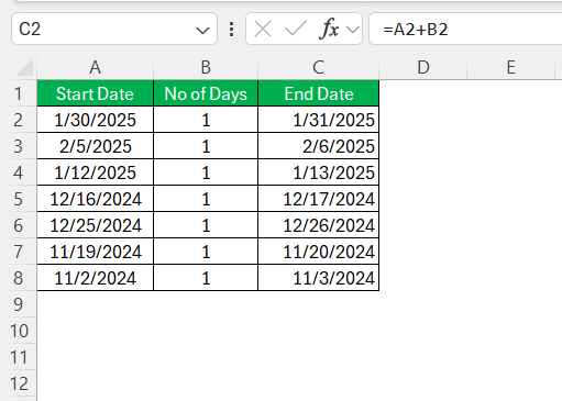 Add a Day to a Date