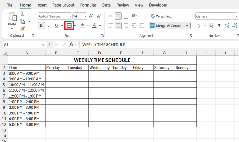 Best Free Weekly Schedule Templates for Excel | MyExcelOnline
