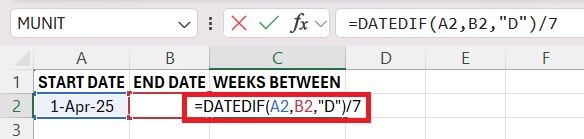 How Many Weeks Between Two Dates