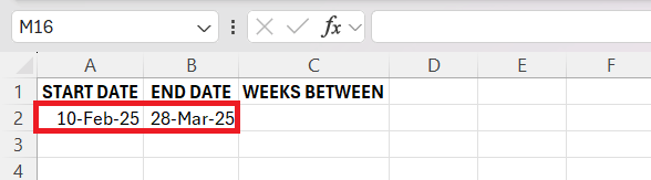 How Many Weeks Between Two Dates