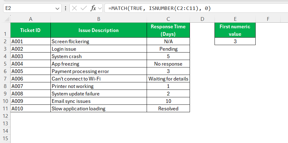 Get First Numeric Number in Range