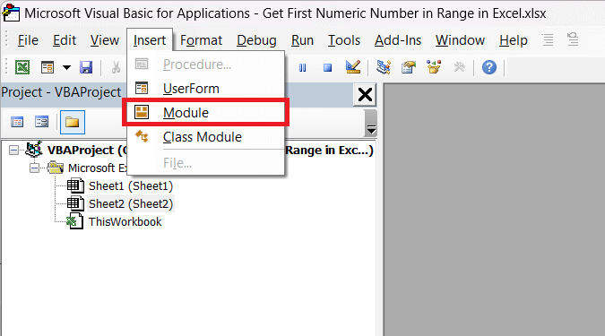 Get First Numeric Number in Range