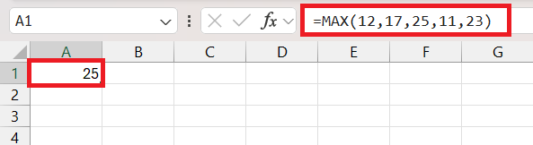 Largest Number in Excel