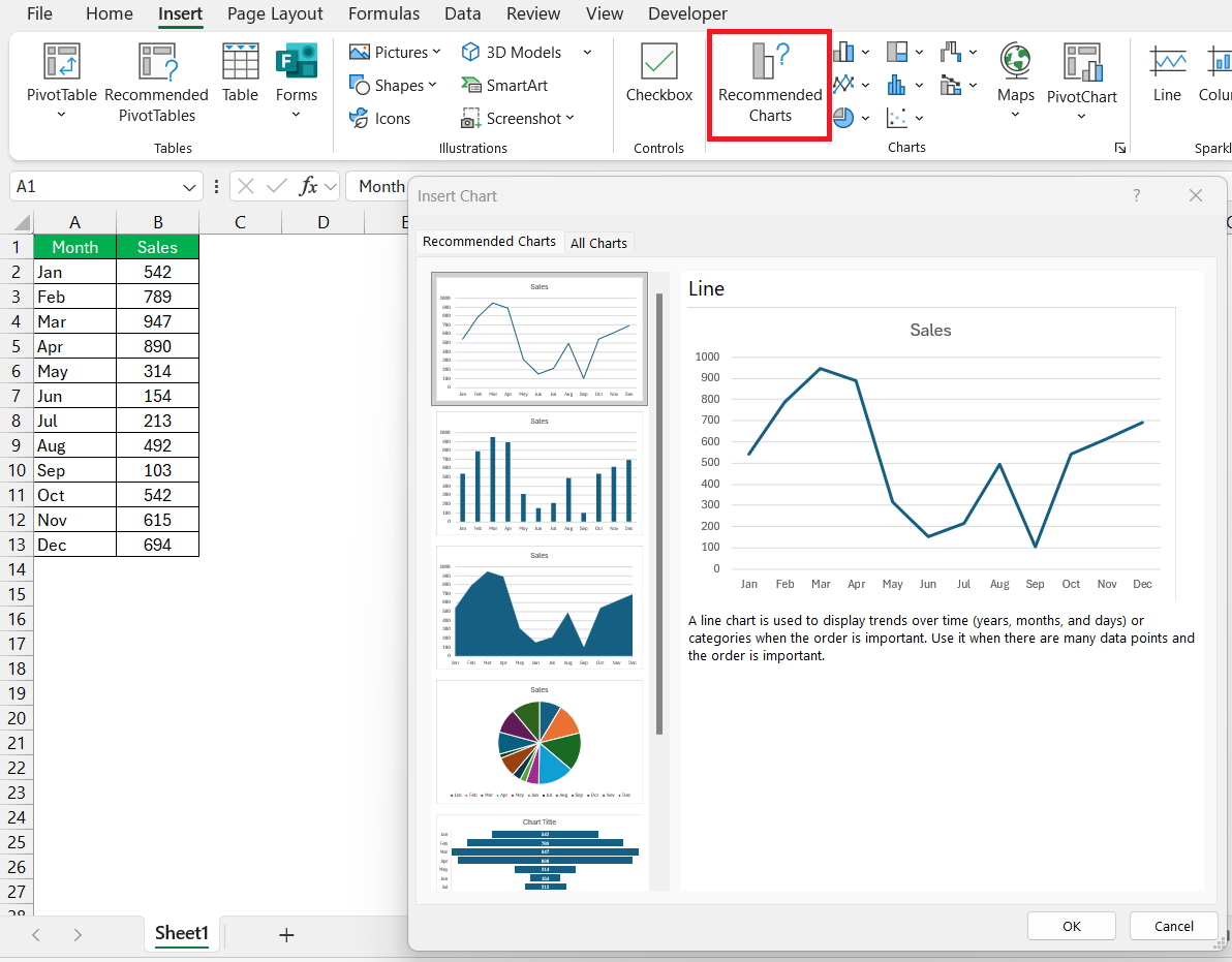 Chart Types in Excel