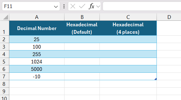 How to Convert Decimal to Hexadecimal in Excel