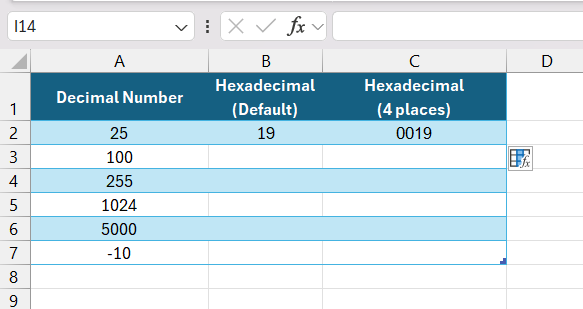 How to Convert Decimal to Hexadecimal in Excel