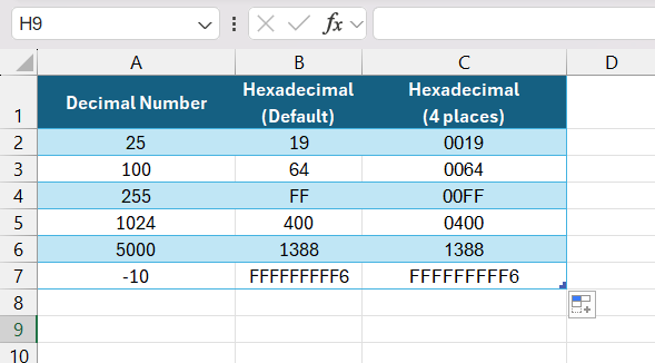 How to Convert Decimal to Hexadecimal in Excel