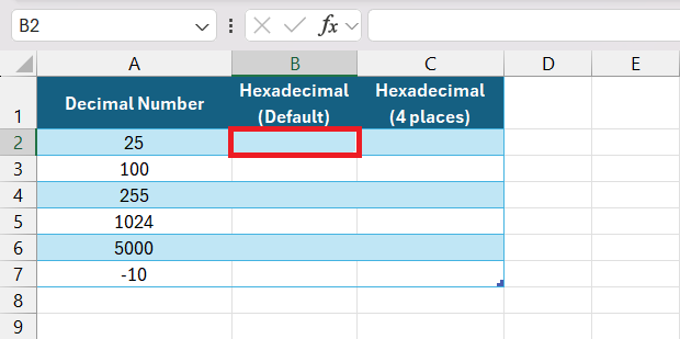 How to Convert Decimal to Hexadecimal in Excel