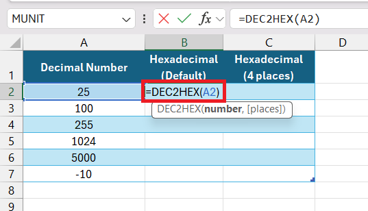 How to Convert Decimal to Hexadecimal in Excel