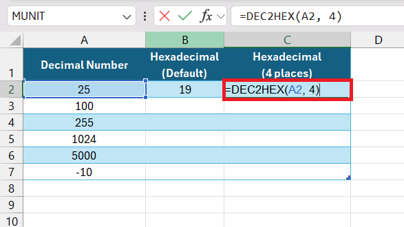 How to Convert Decimal to Hexadecimal in Excel
