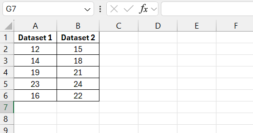 F test in Excel