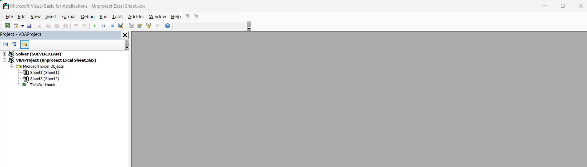 Unprotect Excel Sheet