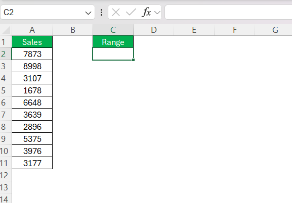 How to Find Range in Excel