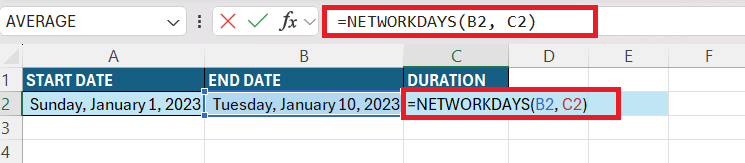 Duration Formula in Excel