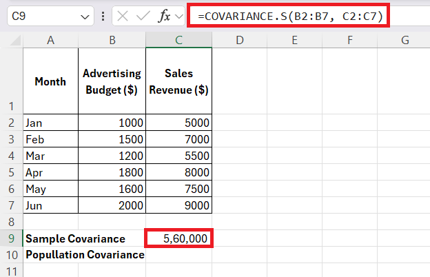 Covariance Formula