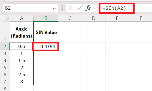 SIN Function