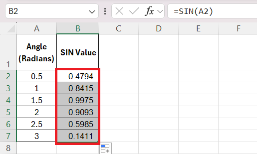 SIN Function