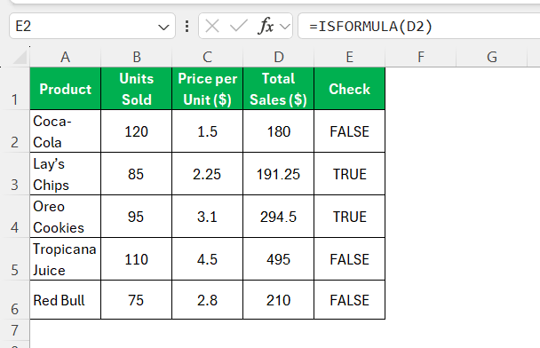 Contains in Excel