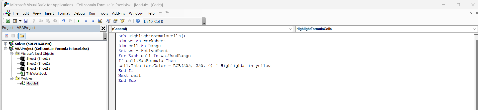 Contains in Excel