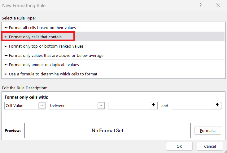 Multiple Conditions in Conditional Formatting