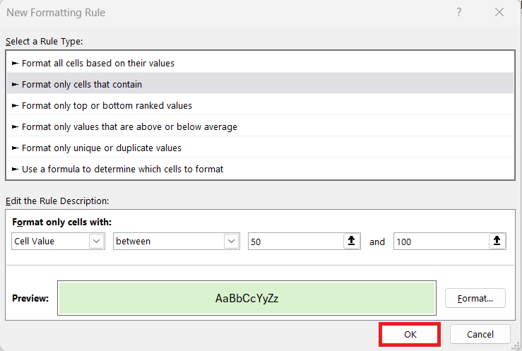 Multiple Conditions in Conditional Formatting
