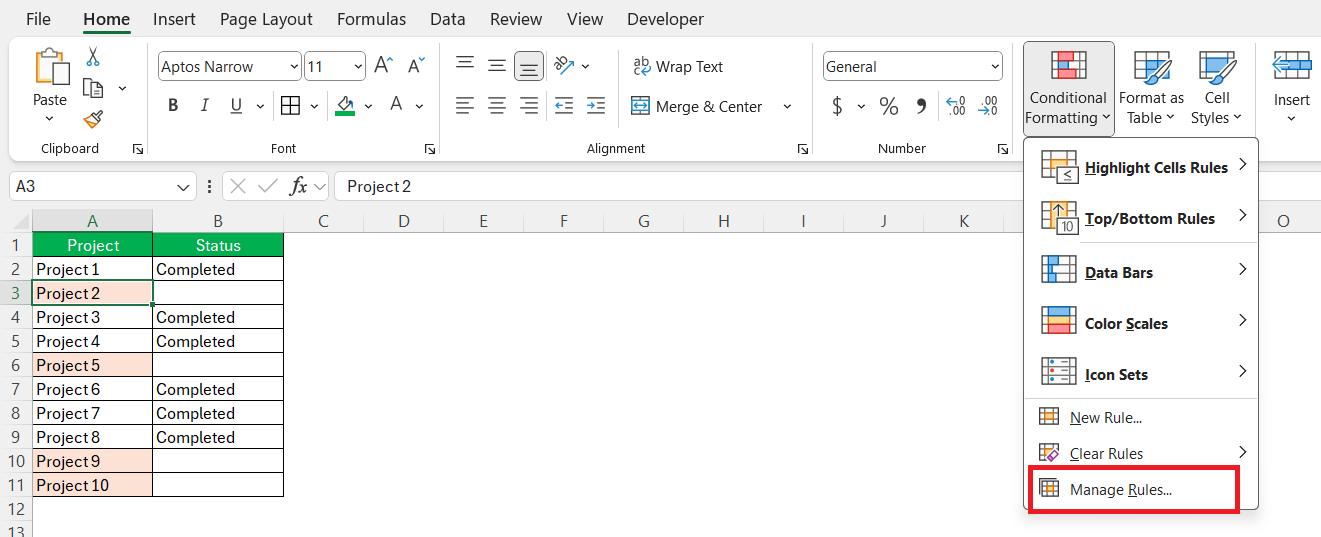 Multiple Conditions in Conditional Formatting