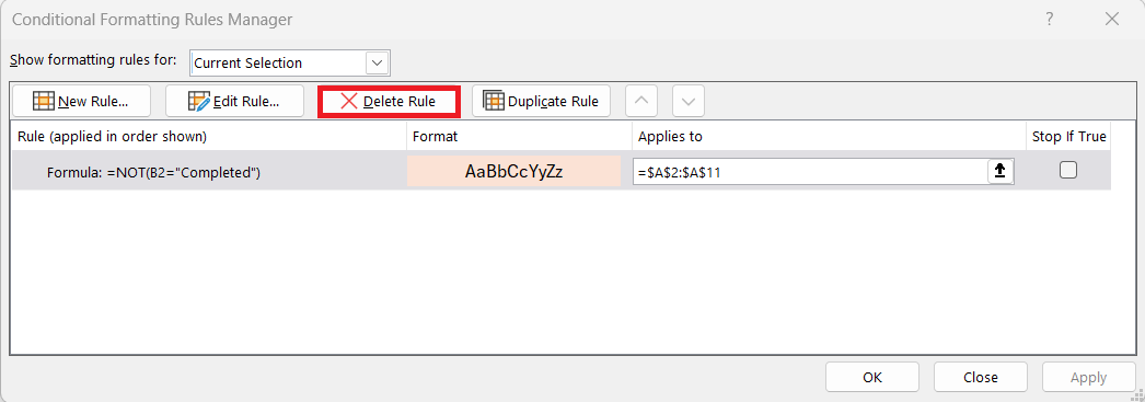 Multiple Conditions in Conditional Formatting