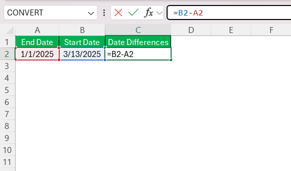 Subtract a Date