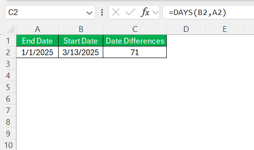 Subtract a Date