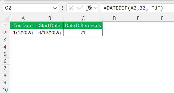 Subtract a Date