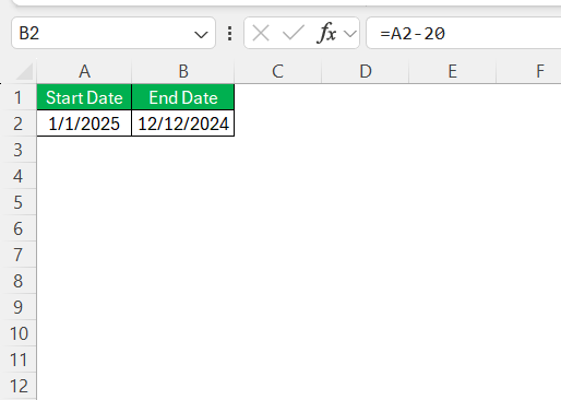 Subtract a Date