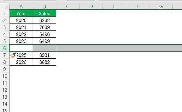 Insert a Row