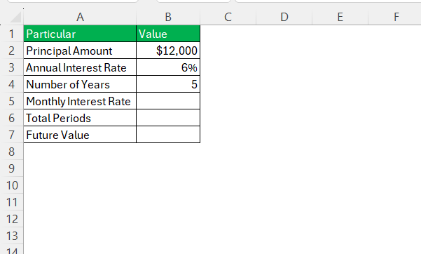 Compounded Monthly Interest Formula
