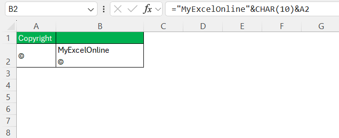 Special Characters List in Excel