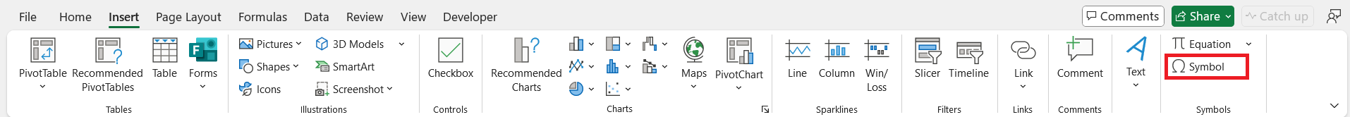 Special Characters List in Excel