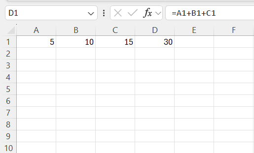 Add Cells in Excel