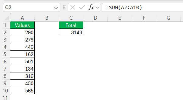 Add Cells in Excel