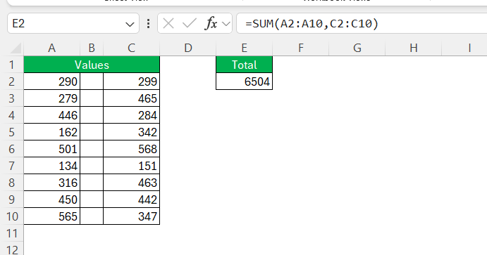 Add Cells in Excel