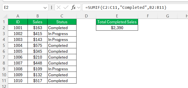 Add Cells in Excel