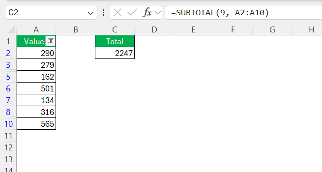 Add Cells in Excel