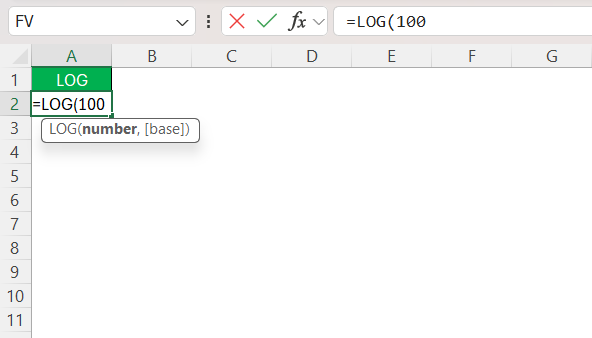 Excel LOG Function